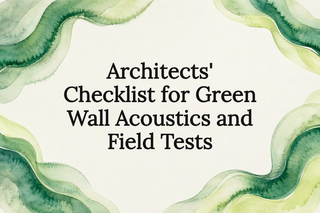 Architects' Checklist for Green Wall Acoustics and Field Tests