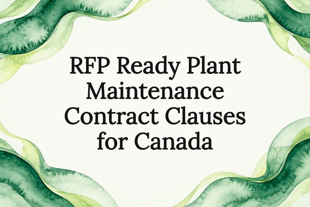 RFP Ready Plant Maintenance Contract Clauses for Canada